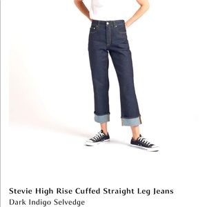 Stevie high rise straight cuffed jean 27 inch